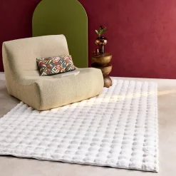 Alfombra de interior bubble blanca efecto pelo sintético