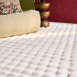Alfombra de interior bubble blanca efecto pelo sintético