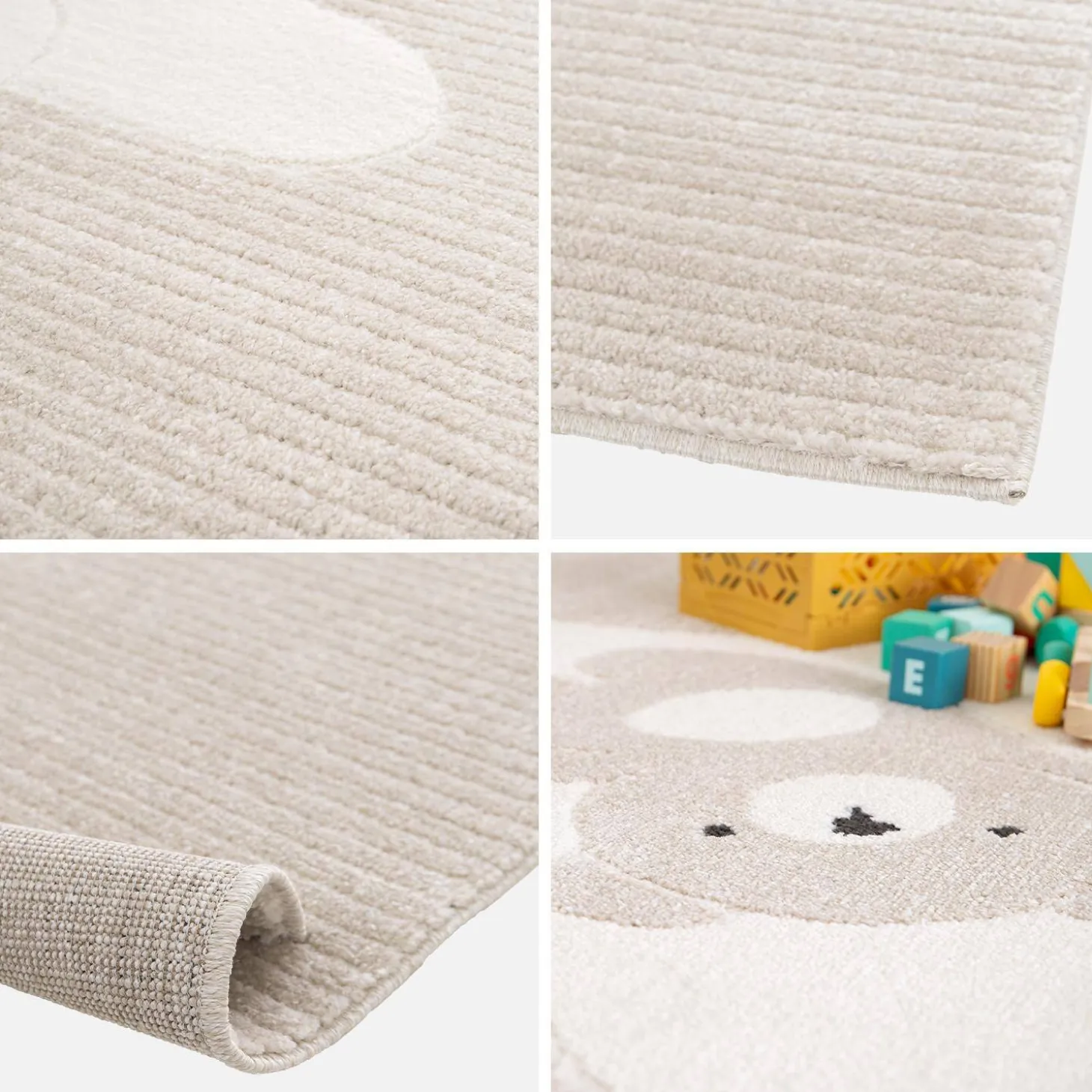 Alfombra infantil beige / crema, alfombra osito