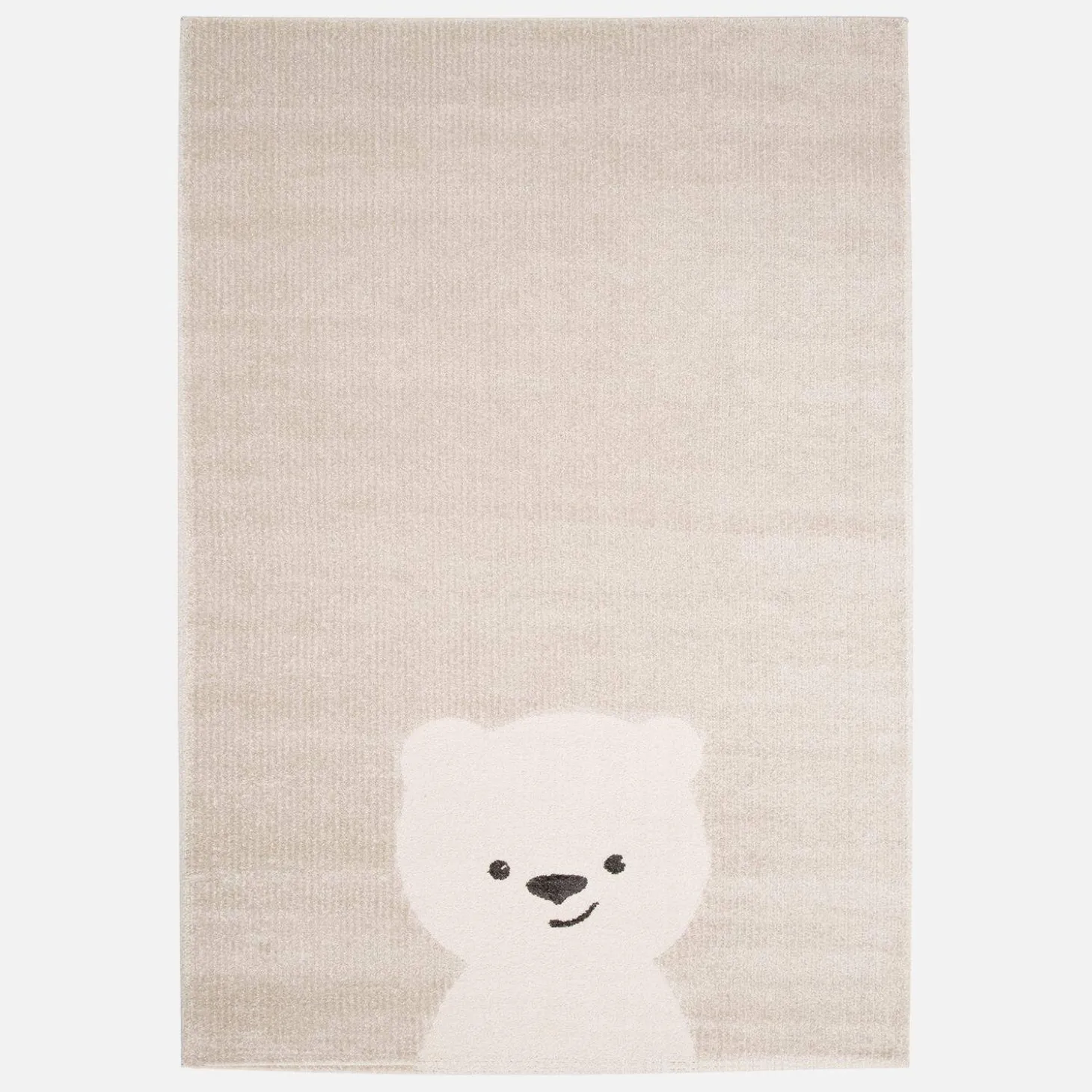 Alfombra infantil de osito en beige / crema