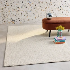 Alfombra interior borreguito crema efecto jaspeado
