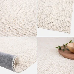 Alfombra interior borreguito crema efecto jaspeado