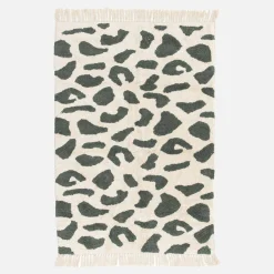 Alfombra interior con flecos diseño moteado