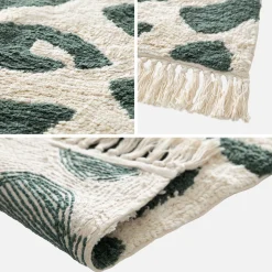 Alfombra interior con flecos diseño moteado