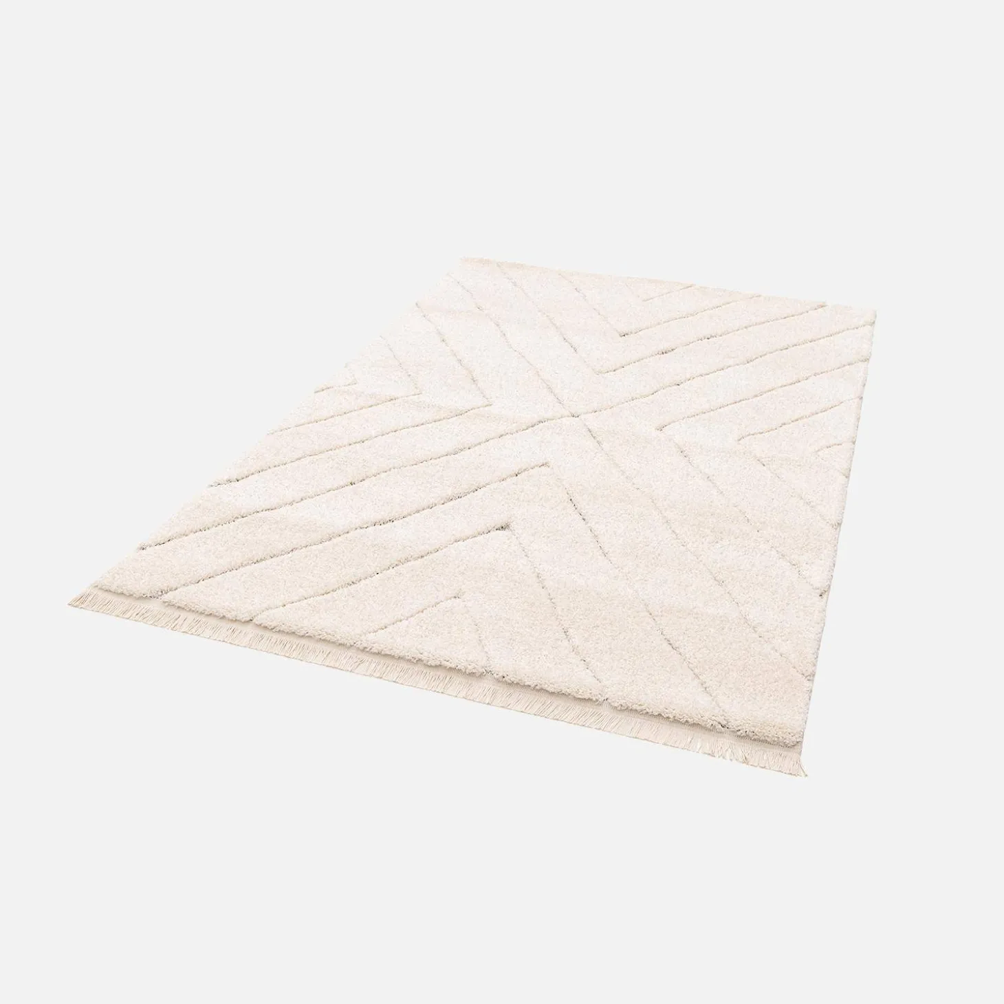 Alfombra interior con ligeros relieves crema