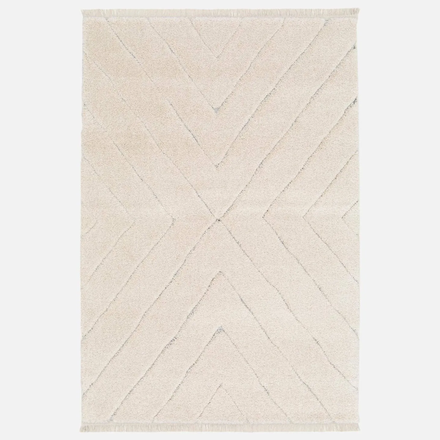 Alfombra interior con ligeros relieves crema