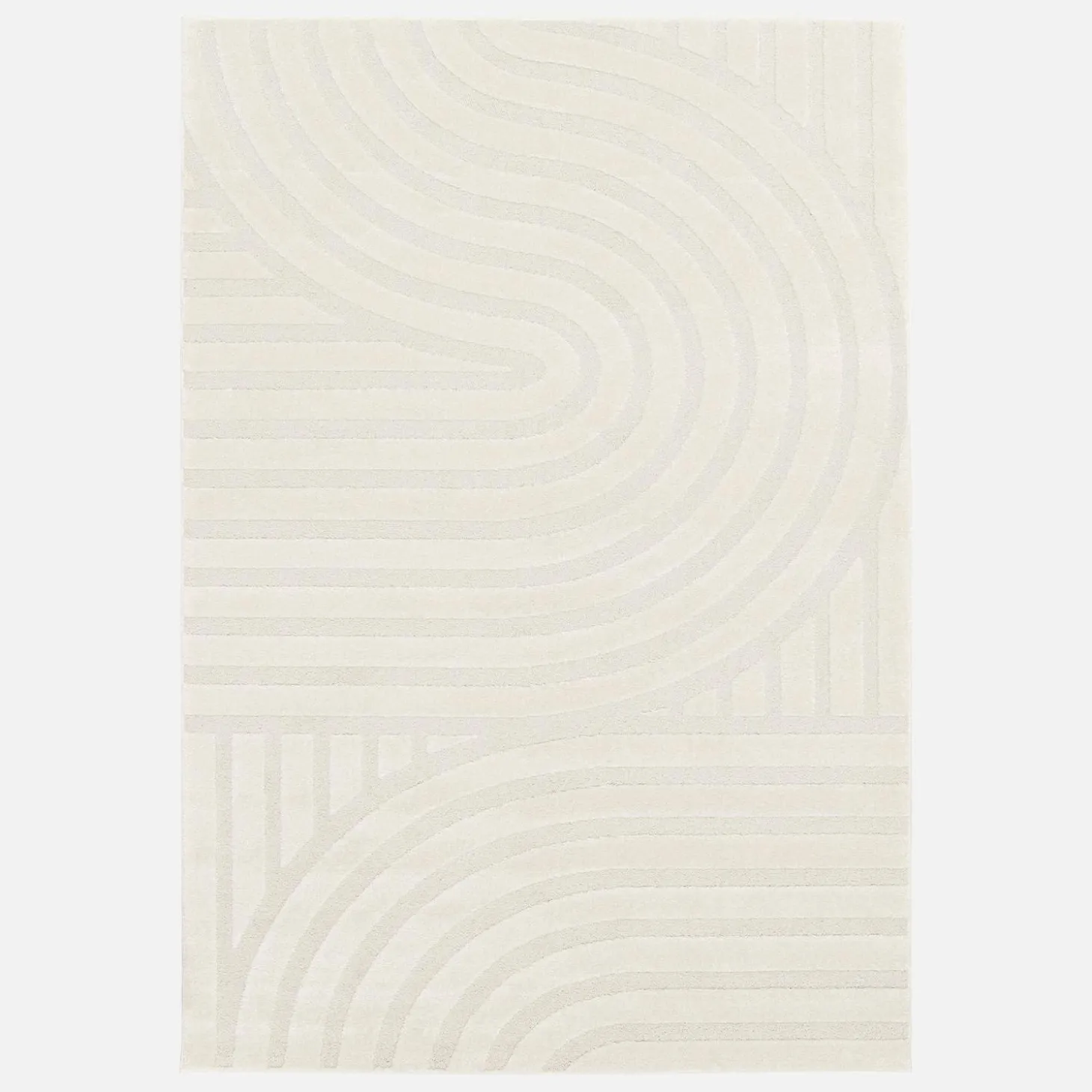 Alfombra interior con motivos de arcos crema