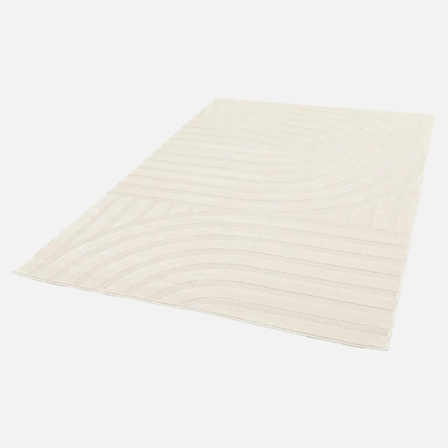Alfombra interior con motivos de arcos crema