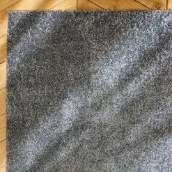 Alfombra interior de terciopelo rizado gris antracita
