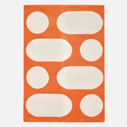 Alfombra interior diseño moderno naranja