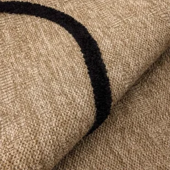 Alfombra interior efecto yute, motivo gráfico en relieve negro