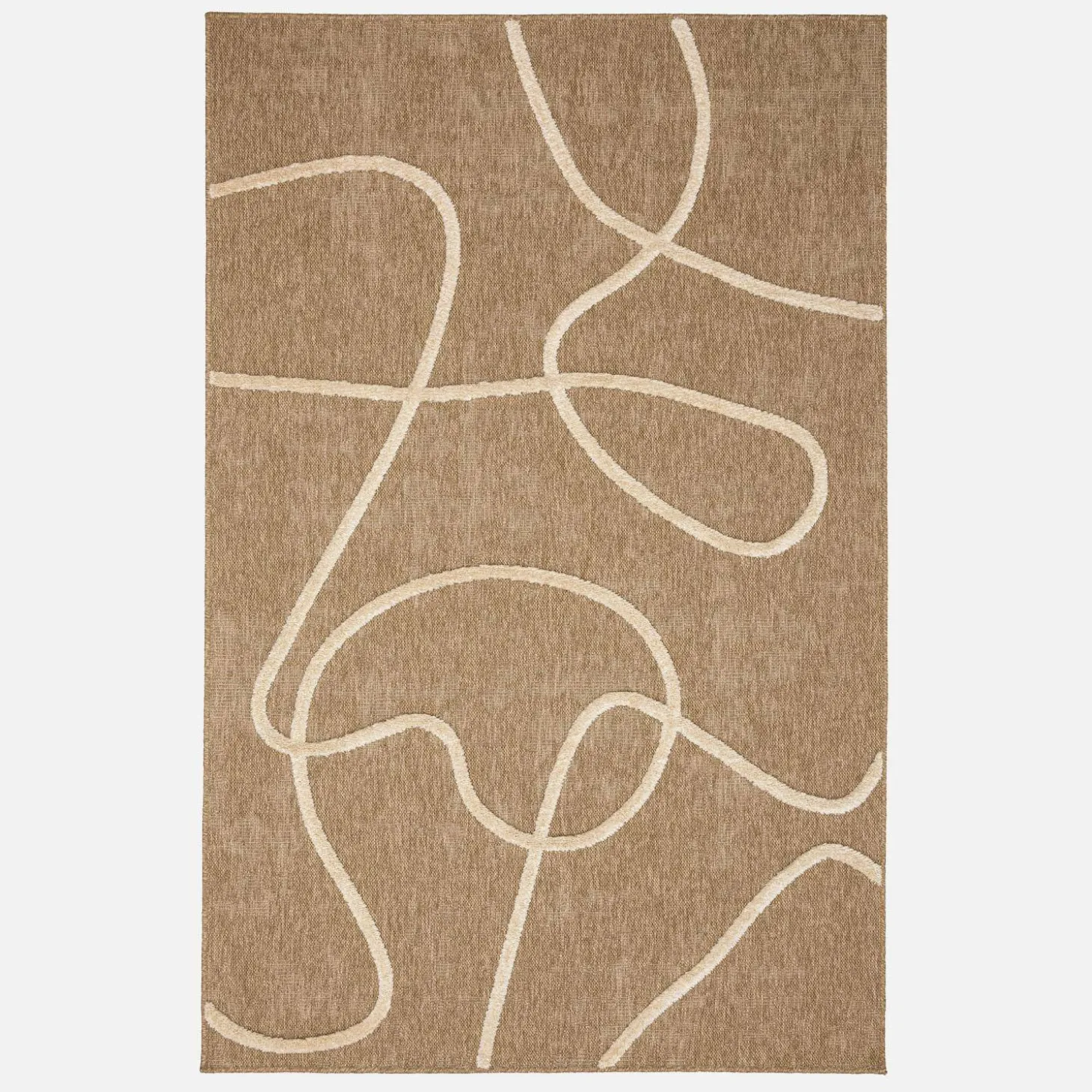 Alfombra interior efecto yute en relieve blanco