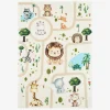 Alfombra interior infantil blanca impresa con animales