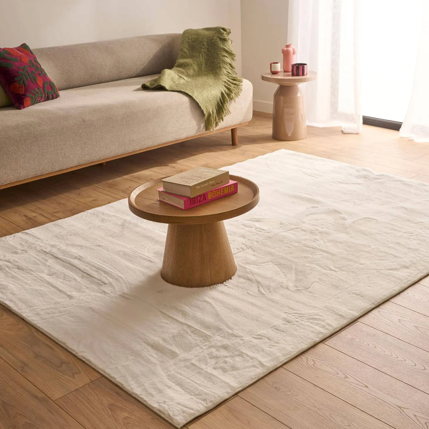 Alfombra interior lisa blanca