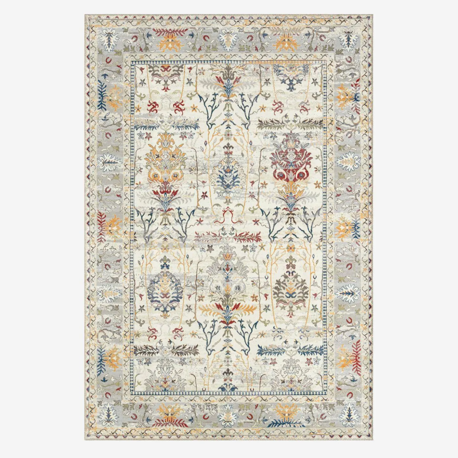 Alfombra interior motivo oriental/persa multicolor