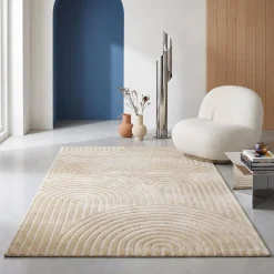 Alfombra interior motivo arcos beige