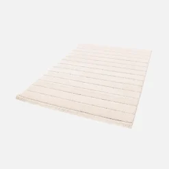 Alfombra interior motivo líneas paralelas crema