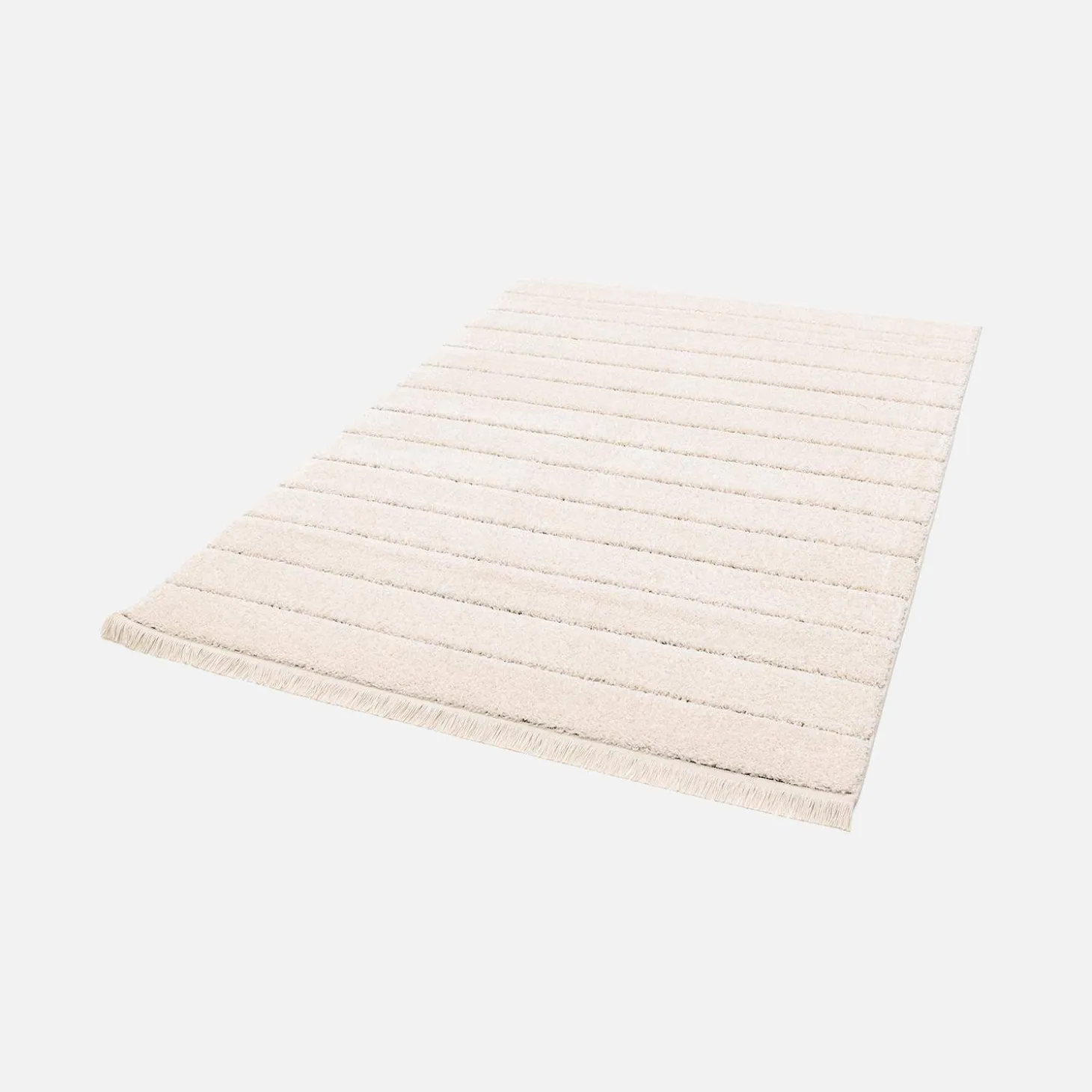Alfombra interior motivo líneas paralelas crema