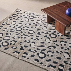 Alfombra interior motivo leopardo beige