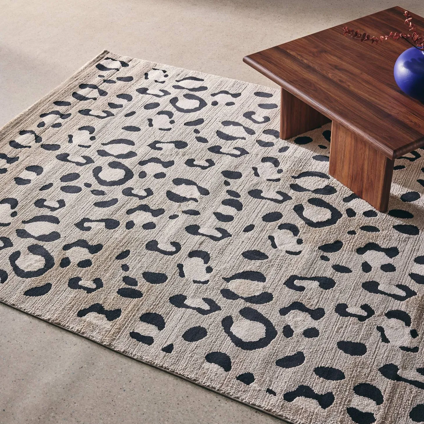 Alfombra interior motivo leopardo beige