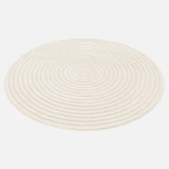 Alfombra interior redonda con relieve en color crema