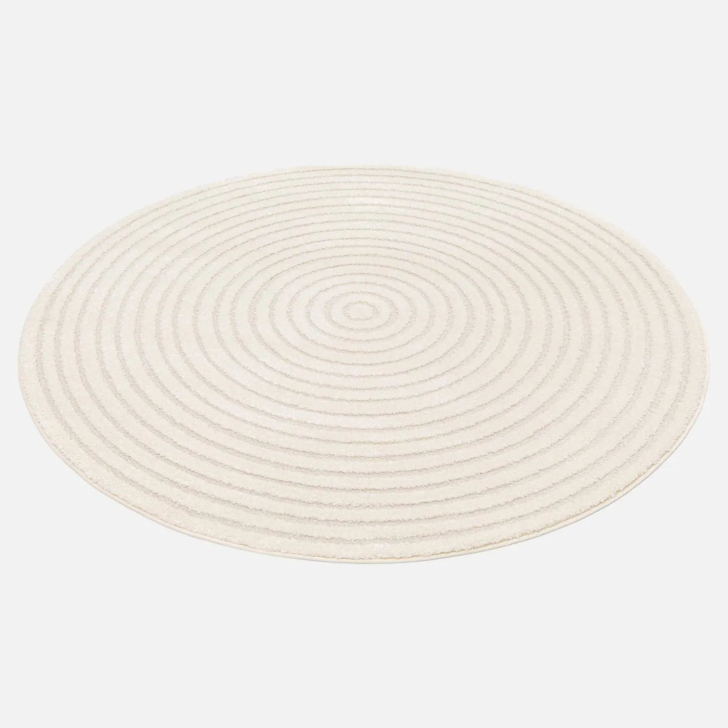 Alfombra interior redonda con relieve en color crema