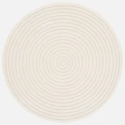 Alfombra interior redonda con relieve en color crema