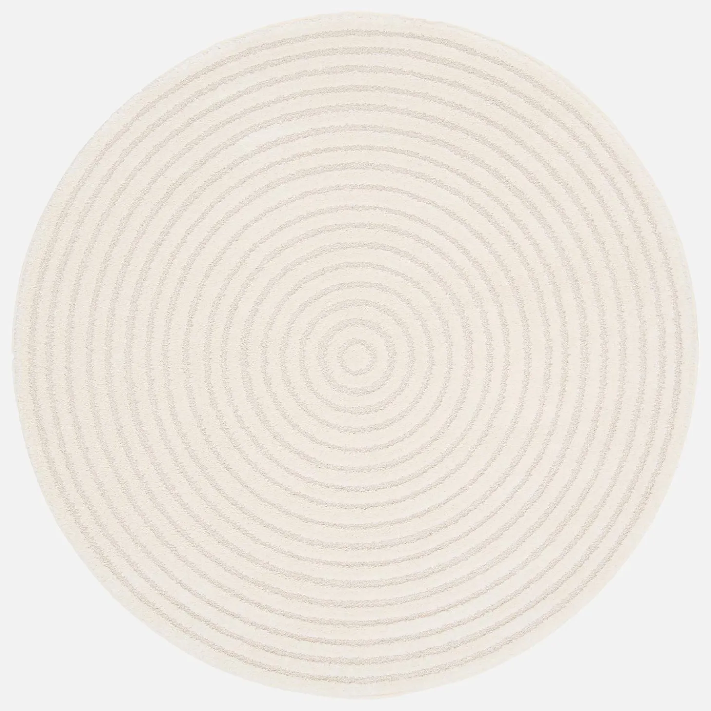 Alfombra interior redonda con relieve en color crema