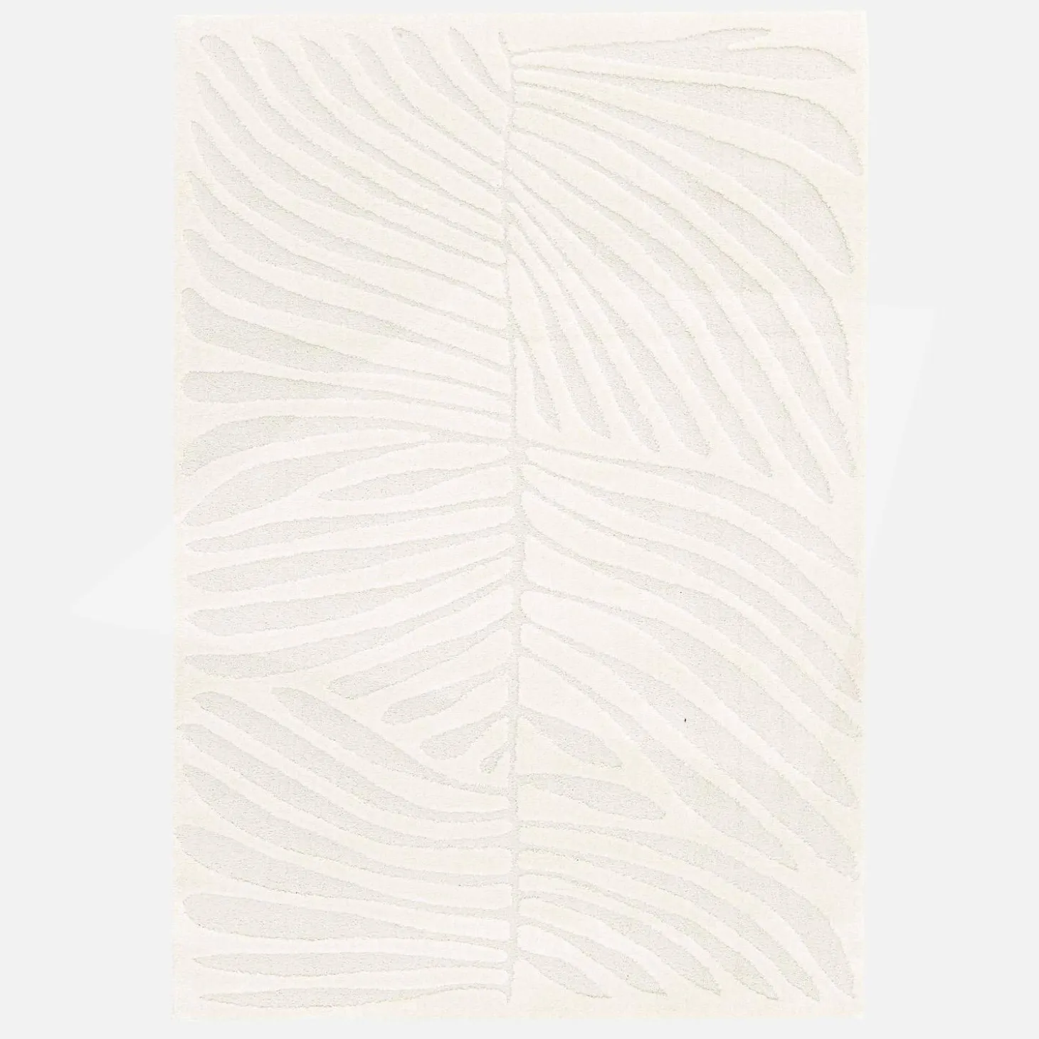 Alfombra interior shaggy con motivo vegetal beige