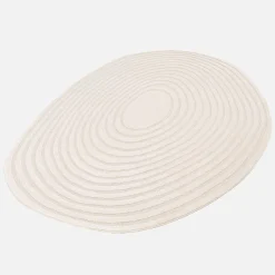 Alfombra interior shaggy guijarro diseño circular beige