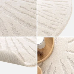 Alfombra interior shaggy redonda beige, 160cm