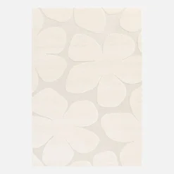 Alfombra interior shaggy diseño floral beige