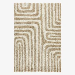Alfombra interior shaggy motivos geométricos beige