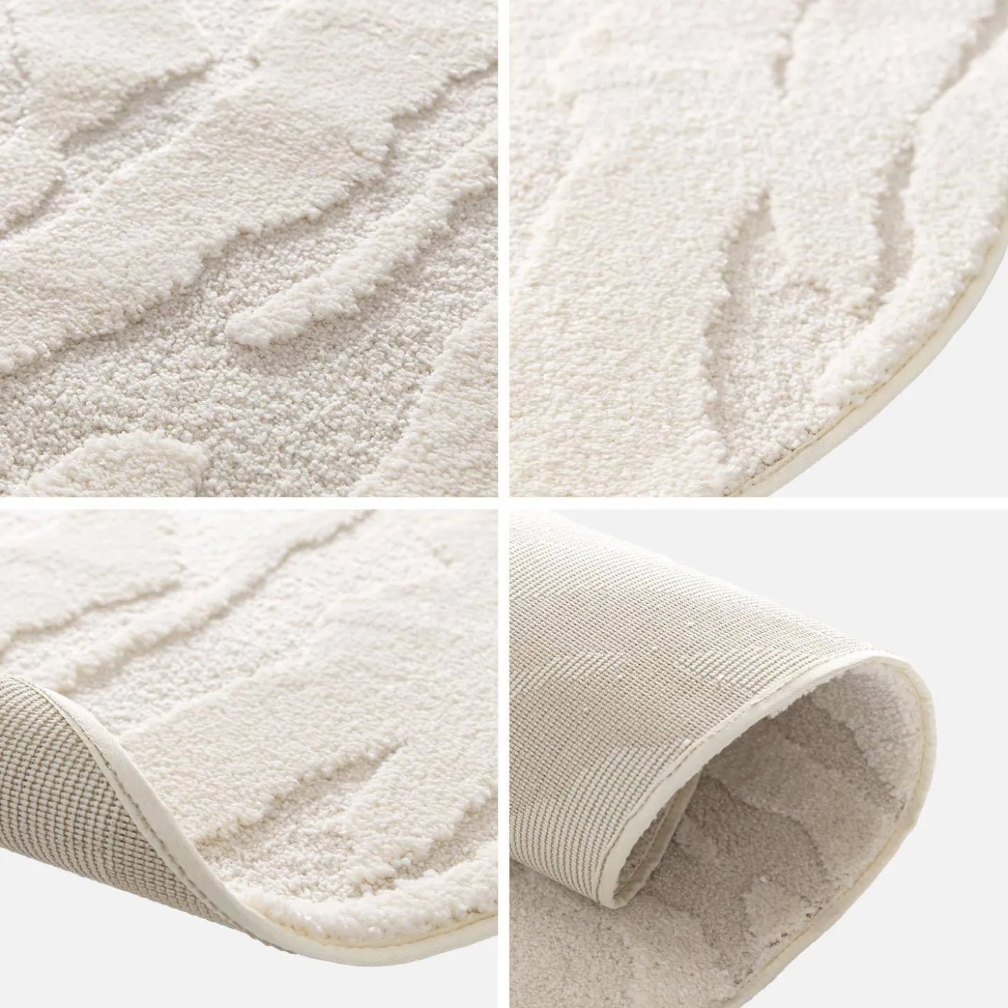 Alfombra interior shaggy galet motivo geométrico beige