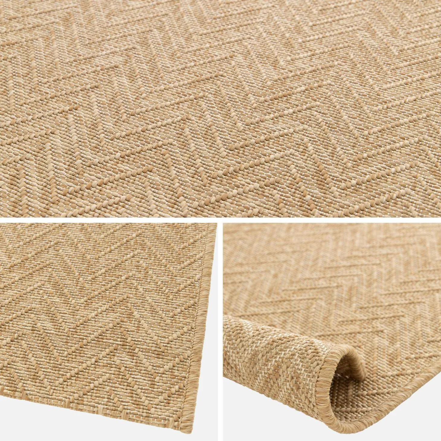 Alfombra interior/exterior efecto yute color natural