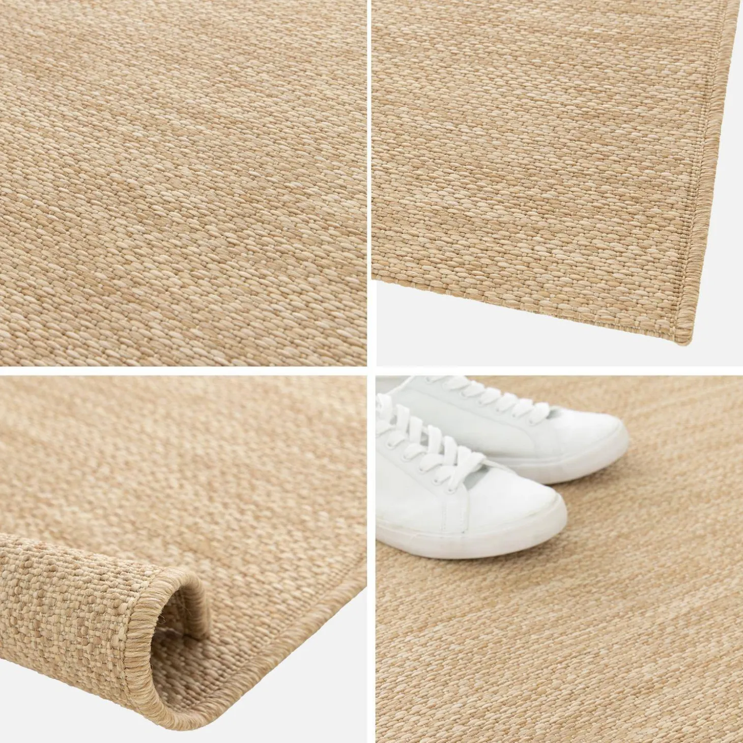 Alfombra interior/exterior efecto yute color natural