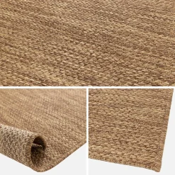 Alfombra interior/exterior efecto yute color caramelo