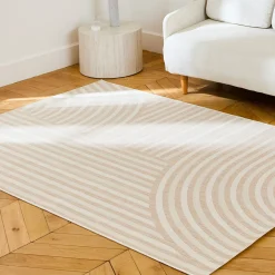 Alfombra interior/exterior diseño arcos beige