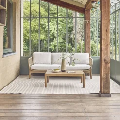 Alfombra interior/exterior diseño arcos beige