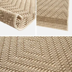 Alfombra interior/exterior efecto yute color natural