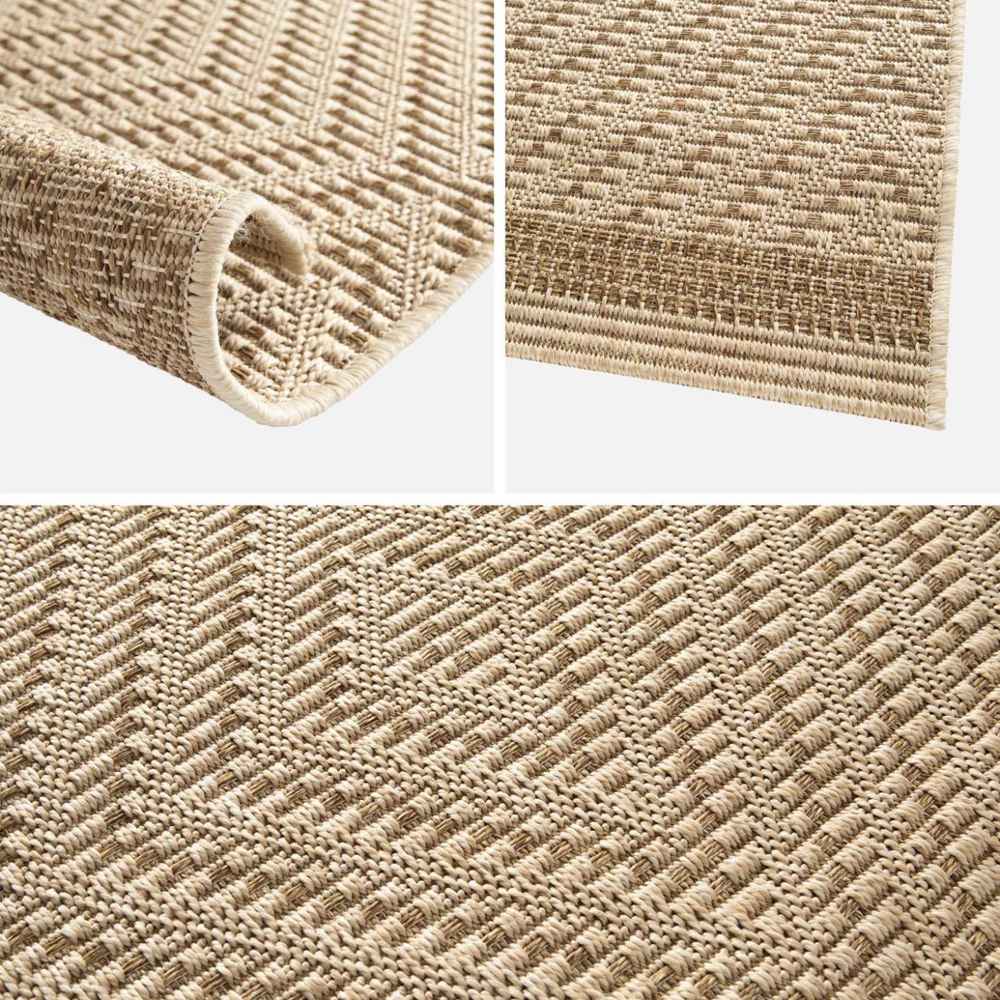 Alfombra interior/exterior efecto yute color natural