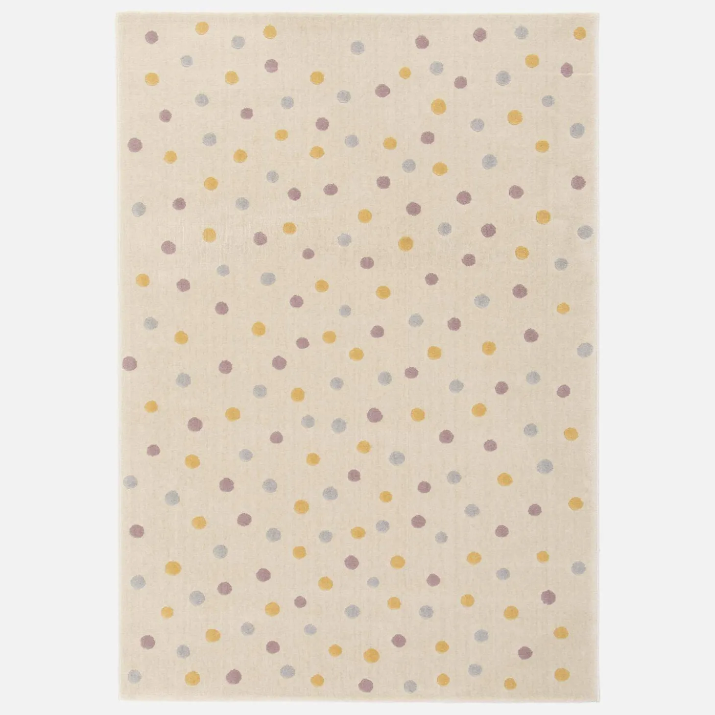 Alfombra multicolor infantil con lunares grandes, 120cm