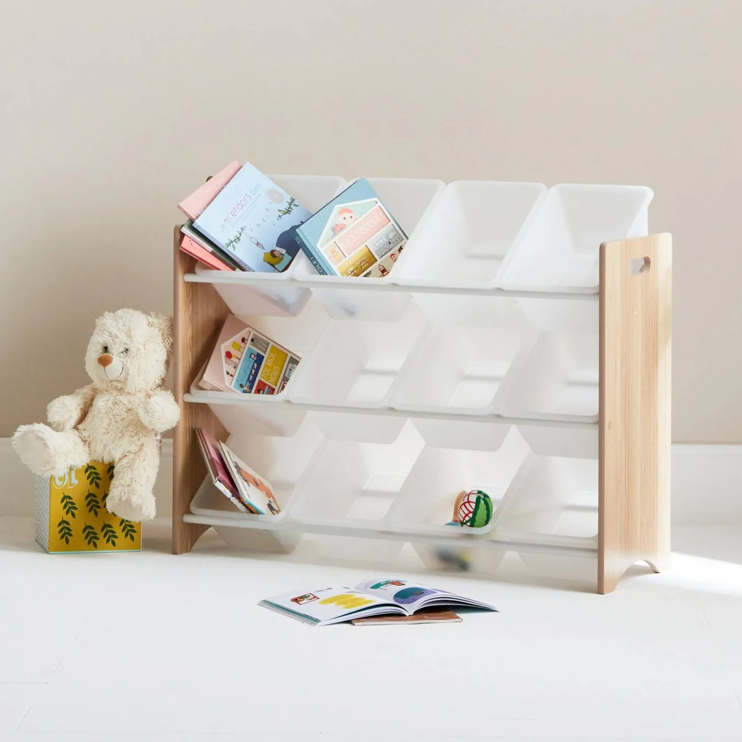 Almacenamiento infantil para juguetes, 12 compartimentos