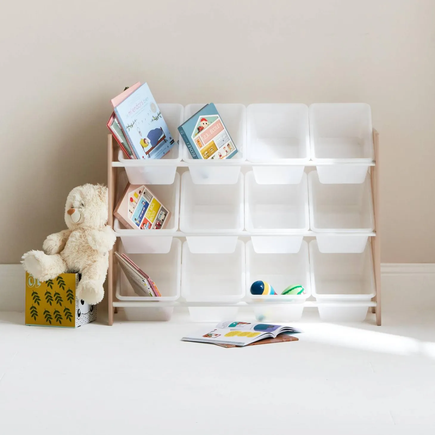 Almacenamiento infantil para juguetes, 12 compartimentos