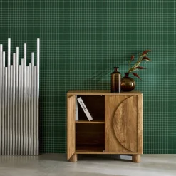 Aparador efecto madera de mango con 2 puertas, 80cm