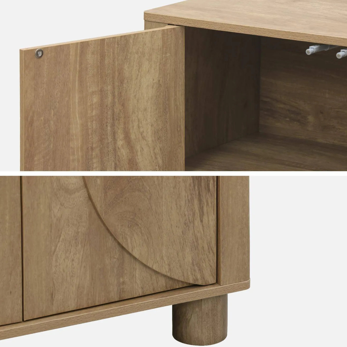 Aparador efecto madera de mango con 2 puertas, 80cm