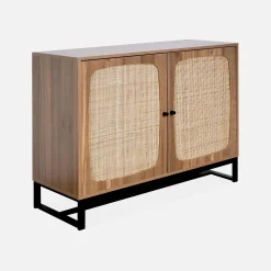 Aparador 2 puertas caña y madera, 100cm