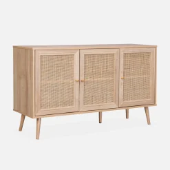 Aparador 3 puertas de caña, 120cm