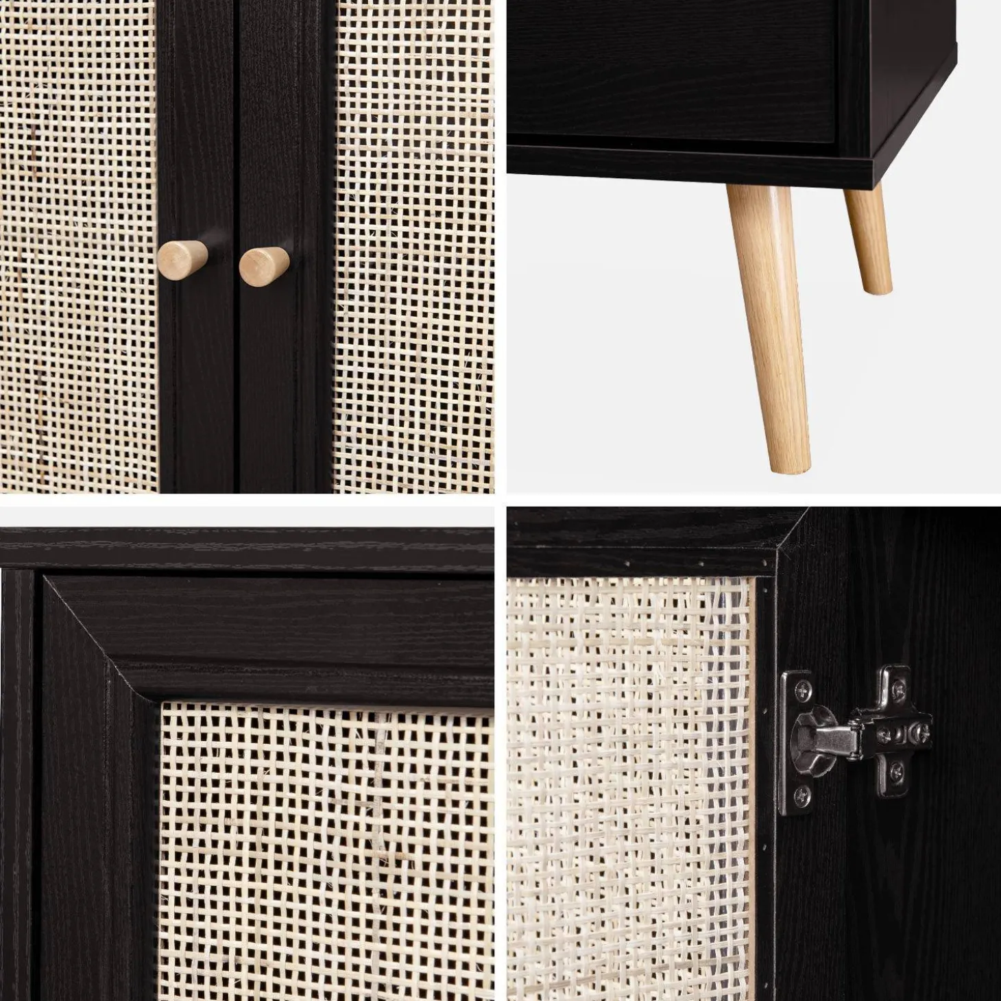 Aparador 3 puertas de caña, 120cm