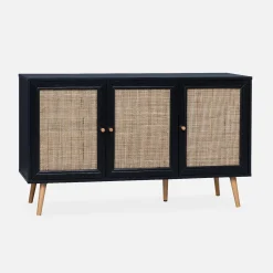 Aparador 3 puertas de caña, 120cm